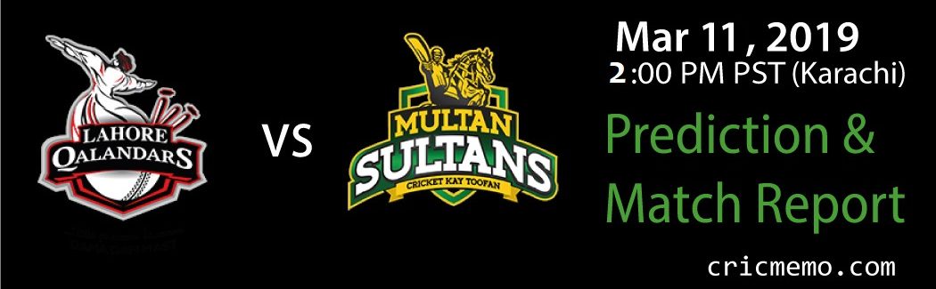 Lahore Qalandars vs Multan Sultans Match Prediction